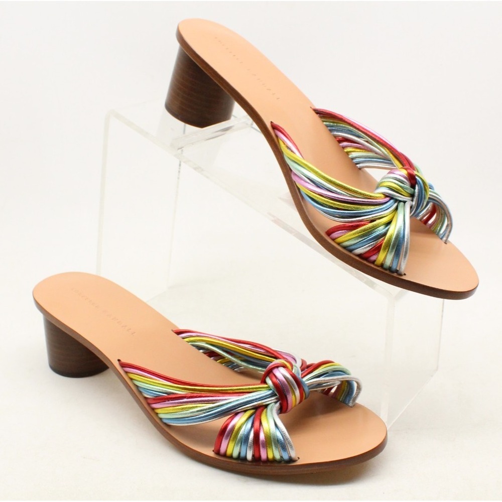 Loeffler Randall Celeste-MN‎ Women's 9.5 B Heeled Sandals Rainbow Knotted Rope